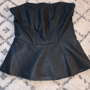 Express Faux Leather Peplum Corset